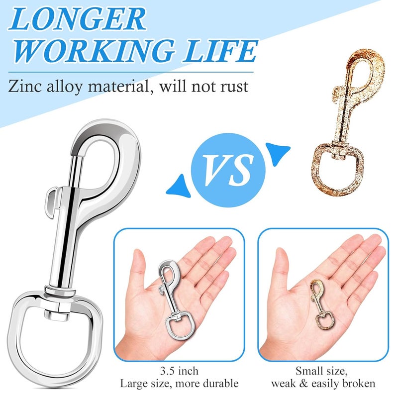 ERKOON 3.5 Inch Swivel Eye Bolt Snap Hooks 154Lbs Load Capacity Zinc Alloy Single Ended Flag Clips Heavy Duty Trigger Bolt Hooks - Image 5